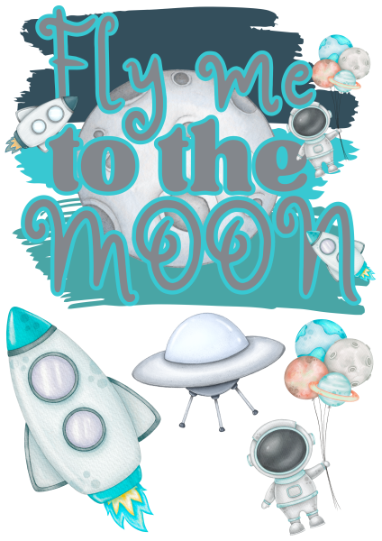 Bügelbild Fly me to the Moon